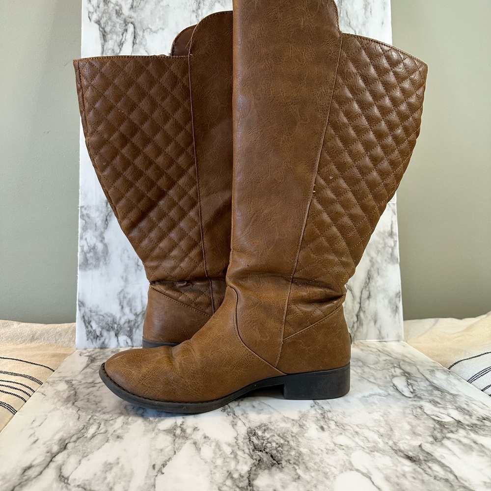 Wide Calf Brown Boots
